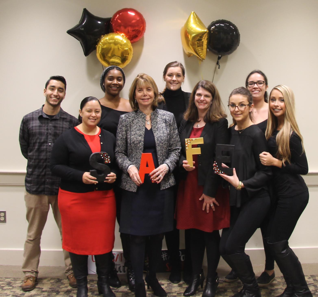 Volunteers posing for a photo